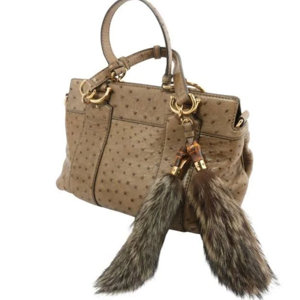 Gucci Ostrich Smilla Tote